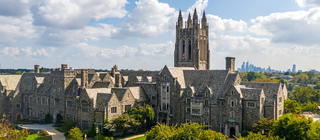 Aerial view of Barbelin Hall on Saint Joseph's University Hawk Hill campus